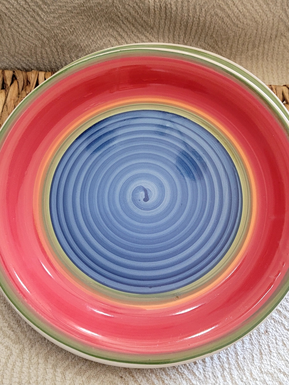 Royal Norfolk Mambo Earthware 10.5" Dinner Plates.  Vintage. Set Of 2